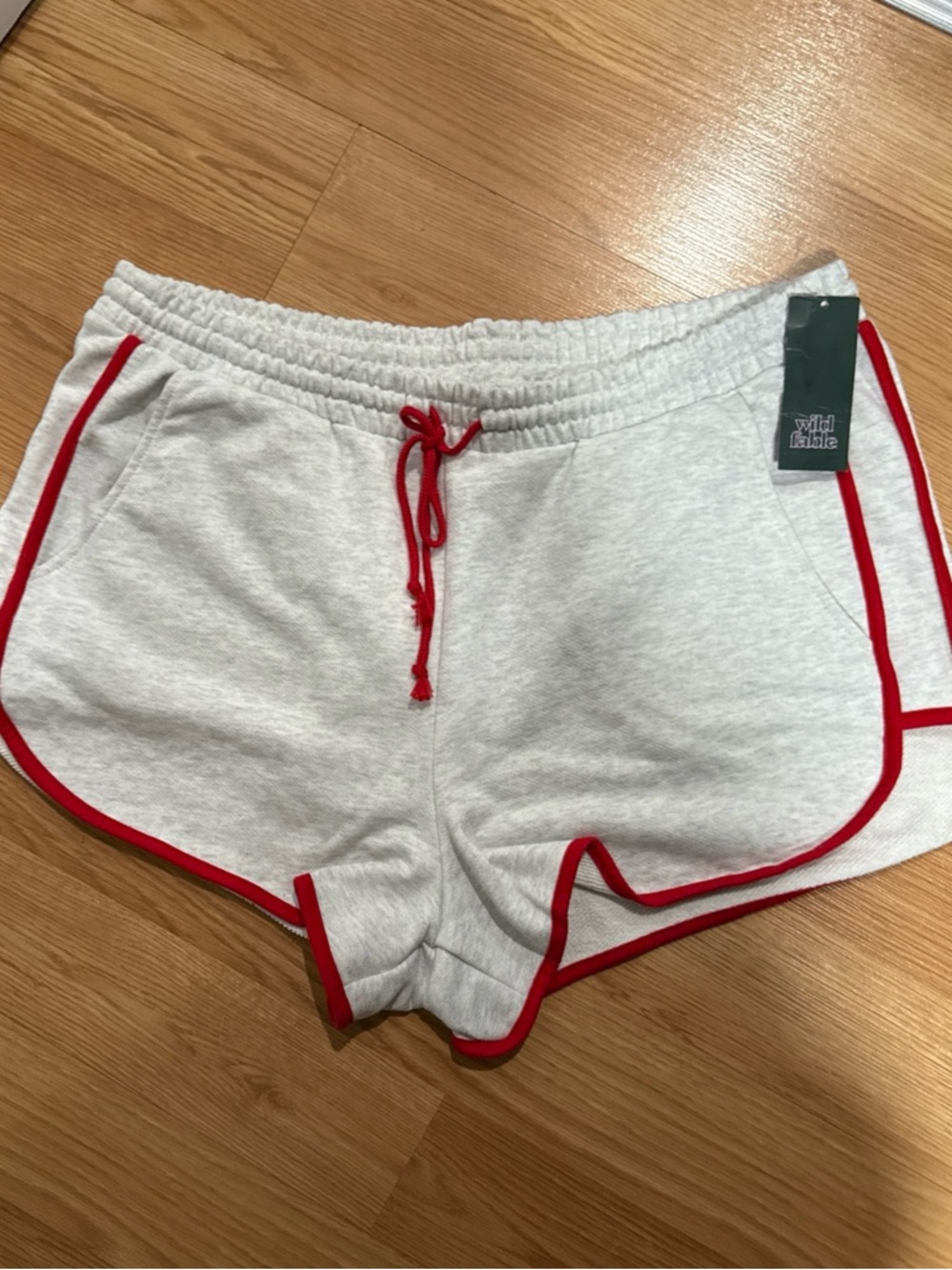 Wild Fable Heather Gray Red Piping Dolphin Lounge Shorts XXL NWT…288